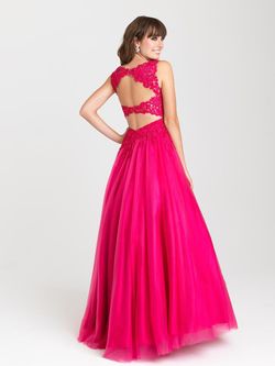 Style 16-342 Madison James Pink Size 6 Tulle Tall Height Floor Length Ball gown on Queenly