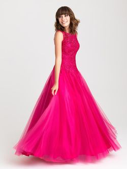 Style 16-342 Madison James Pink Size 6 Tall Height Bridgerton Tulle Ball gown on Queenly
