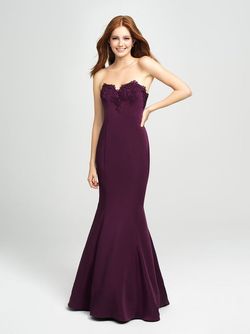 Style 19-172 Madison James Purple Size 10 Military Tall Height Floor Length Mermaid Dress on Queenly