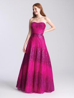 Style 20-321 Madison James Pink Size 16 Sequin A-line Dress on Queenly