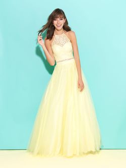 Style 17-284 Madison James Yellow Size 0 Sequin Prom Jewelled Lace Ball gown on Queenly