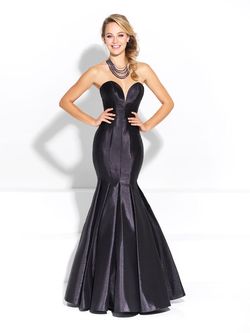 Style 17-242 Madison James Black Size 10 Floor Length Military Mermaid Dress on Queenly