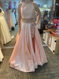 Style MP1001 Malia Rose Pink Size 10 Pageant Floor Length Two Piece Prom Jumpsuit Dress on Queenly