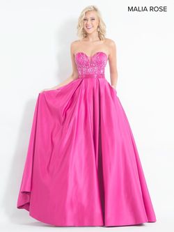 Style MP1008 Malia Rose Hot Pink Size 10 Silk Tall Height Satin Ball gown on Queenly