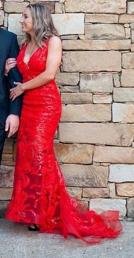 Jovani Red Size 4 A-line Dress on Queenly