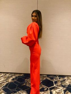 Jovani Red Size 4 Black Tie Floor Length Jumpsuit Dress on Queenly