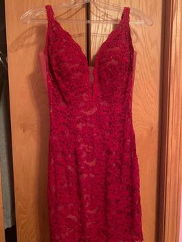 Jovani Red Size 0 Fitted Girls Size Straight Dress on Queenly
