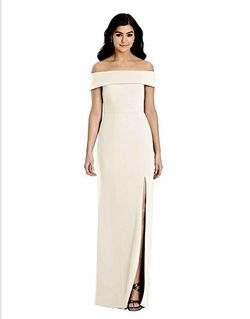 Dessy Group White Size 14 Plus Size 50 Off $300 Floor Length Straight Dress on Queenly