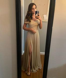 Gold Size 2 Straight Dress on Queenly