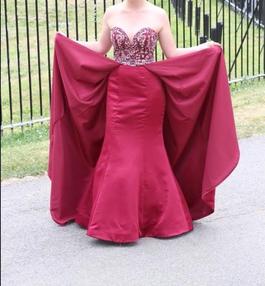 Rachel Allan Red Size 2 Medium Height $300 Burgundy Train Dress on Queenly