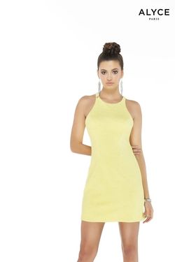Style 4289 Alyce Paris Yellow Size 12 $300 Tall Height Military Straight Dress on Queenly
