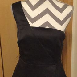 Halston Heritage Black Size 6 Belt Polyester $300 Strapless Cocktail Dress on Queenly