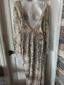 David's Bridal Gold Size 6 Prom Jewelled $300 Straight Dress on Queenly