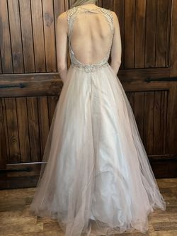 Silver Size 2 Ball gown on Queenly