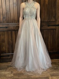 Silver Size 2 Ball gown on Queenly