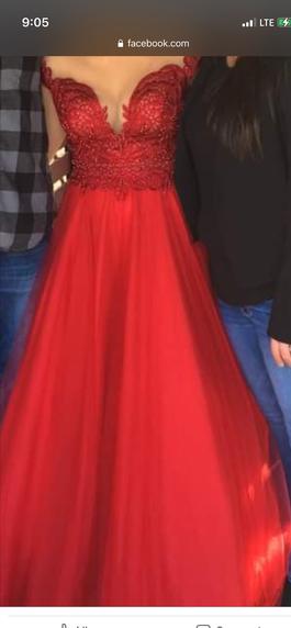 Glamour Red Size 8 Prom Train Dress on Queenly