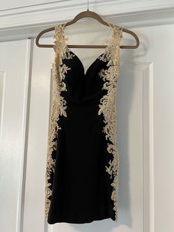 Jovani Black Size 0 Homecoming Sheer $300 Cocktail Dress on Queenly