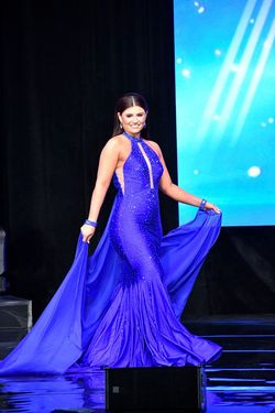 Johnathan Kayne Royal Blue Size 8 Black Tie Mermaid Dress on Queenly