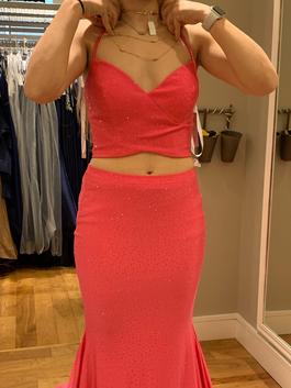 Ellie Wilde Pink Size 8 Floor Length Sequined Jewelled Mermaid Dress on Queenly