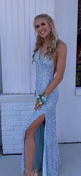 Scala USA Blue Size 6 Prom Euphoria $300 Side slit Dress on Queenly
