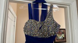 Tony Bowls Blue Size 8 Floor Length Pageant Prom Straight Dress on Queenly