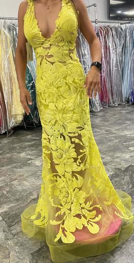 Jovani Yellow Size 0 Mermaid Dress on Queenly