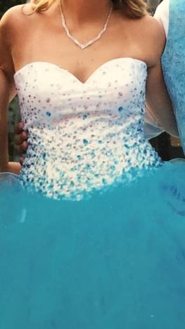 MoriLee Blue Size 10 Quinceanera Beaded Top $300 Ball gown on Queenly