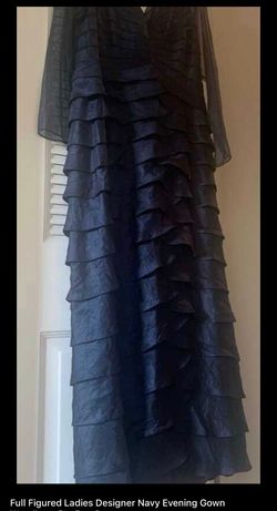 Adrianna Papell Blue Size 18 50 Off $300 Navy Ball gown on Queenly
