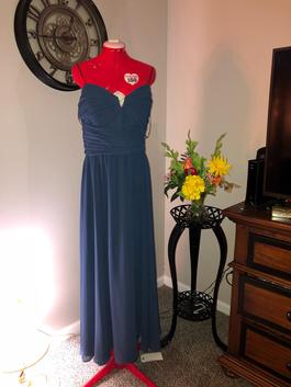 Amsel Navy Blue Size 20 Navy Floor Length Train A-line Dress on Queenly