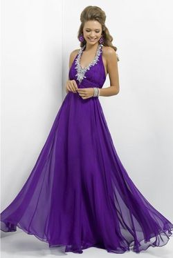 Style X139 Blush Prom Purple Size 10 Royal Blue Jewelled Tall Height A-line Dress on Queenly