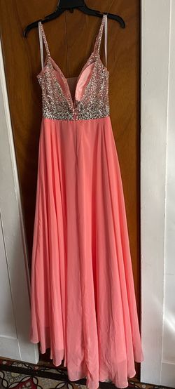 Madison James Pink Size 10 Floor Length Beaded Top Black Tie Straight Dress on Queenly