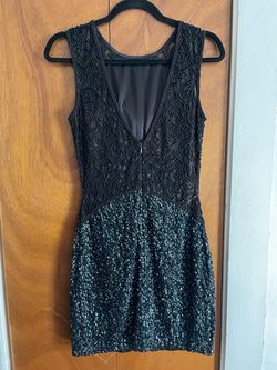 Primavera Blue Size 4 Midi Homecoming $300 Sheer Cocktail Dress on Queenly
