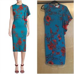 Sachin + Babi Multicolor Size 0 Midi 70 Off Floral Satin Cocktail Dress on Queenly
