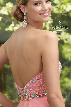 Style 6046 Alyce Pink Size 16 Pageant Strapless A-line Dress on Queenly