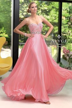 Style 6046 Alyce Pink Size 16 Black Tie $300 A-line Dress on Queenly
