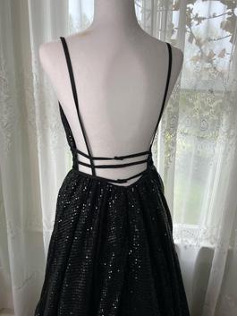 Jovani Black Size 6 50 Off Sequined Sorority Formal A-line Ball gown on Queenly