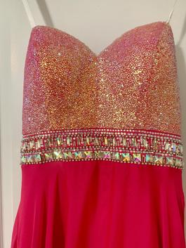 Jovani Pink Size 0 Sequin Sweet 16 Beaded Top A-line Dress on Queenly