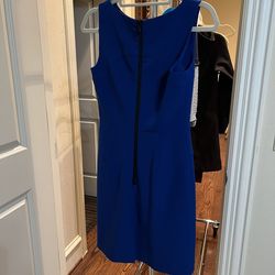 Style Sheath Interview Milly Blue Size 4 Interview Floor Length Straight Dress on Queenly