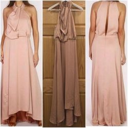camilla & marc Nude Sorority Formal Flare Polyester Cocktail Dress on Queenly