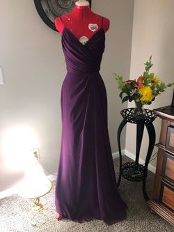 Jim Hjelm Occasions Purple Size 4 Military Floor Length Straight Dress on Queenly