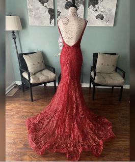 Jovani Red Size 6 Fitted Mermaid Dress on Queenly