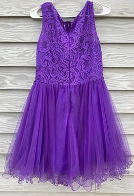 Star Box Purple Size 14 Shiny A-line Dress on Queenly