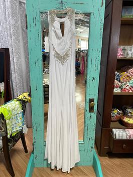 Rachel Allan White Size 4 Floor Length Sequin Straight Dress on Queenly