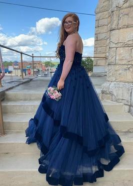 Mac Duggal Blue Size 12 Ball gown on Queenly