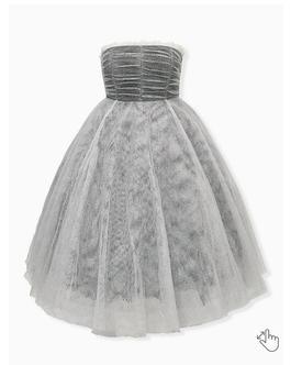 Betsey Johnson Silver Size 20 Tulle Short Height Ball gown on Queenly