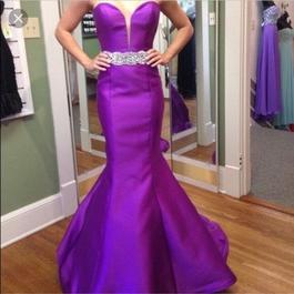 Jovani Purple Size 4 Black Tie 50 Off Mermaid Dress on Queenly