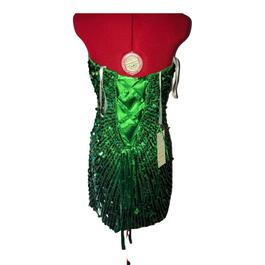Milano Formals Green Size 10 Emerald Sequin Strapless Cocktail Dress on Queenly