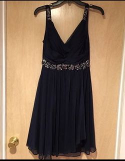 Cachet Blue Size 4 Sequined Midi $300 Cocktail Dress on Queenly