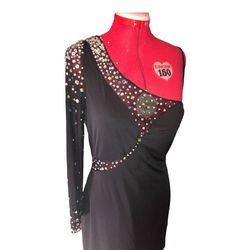 Clarisse Black Size 10 Midi $300 One Shoulder Cocktail Dress on Queenly