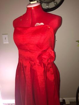 Blondie Nites Red Size 12 Midi Strapless Cocktail Dress on Queenly